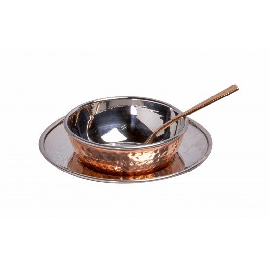 Copper Steel Soup Bowl With Liner