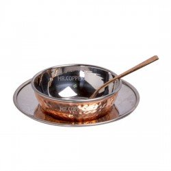 Copper Steel Soup Bowl With Liner