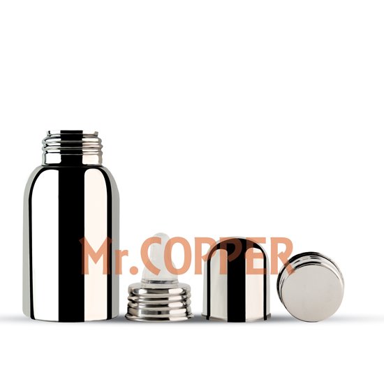 Stainless Steel Feeding Bottle(Dual Nipple), Leak Proof Cap