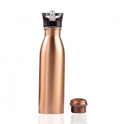 Copper Bottle With Sipper Cap And Copper Cap (Dual Cap) 700ml