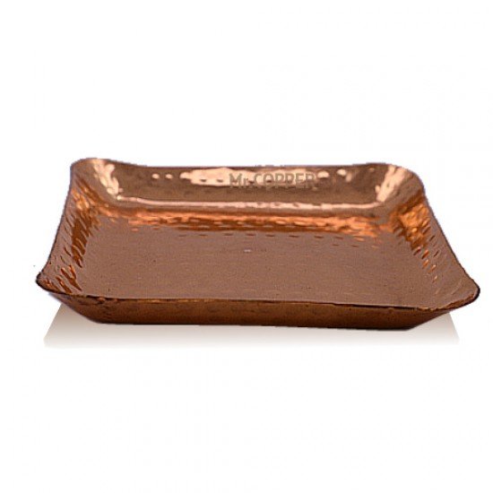 Copper Platter Hammered Square