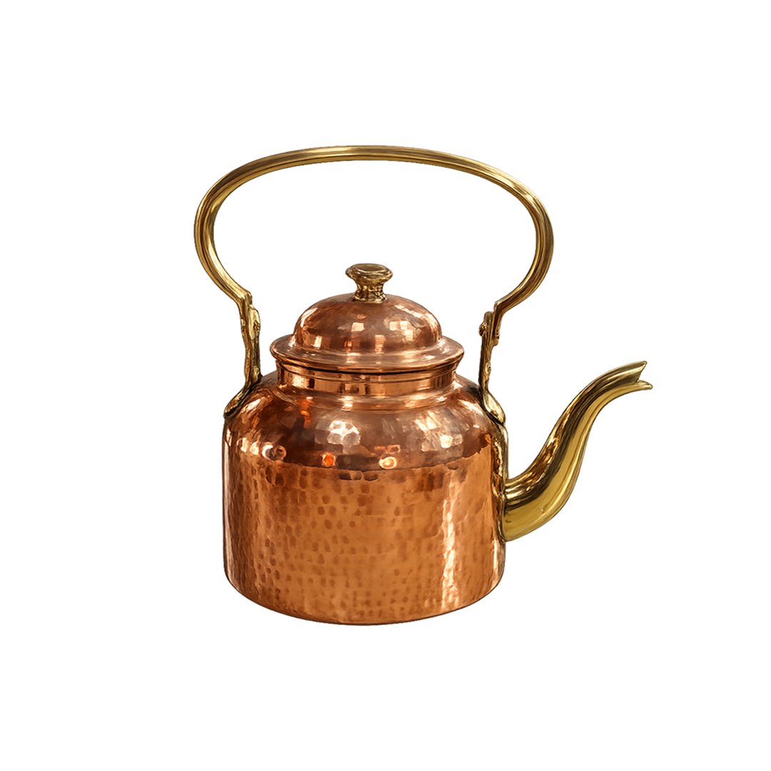 Copper Tea Kettle Hammered with Tin Linning