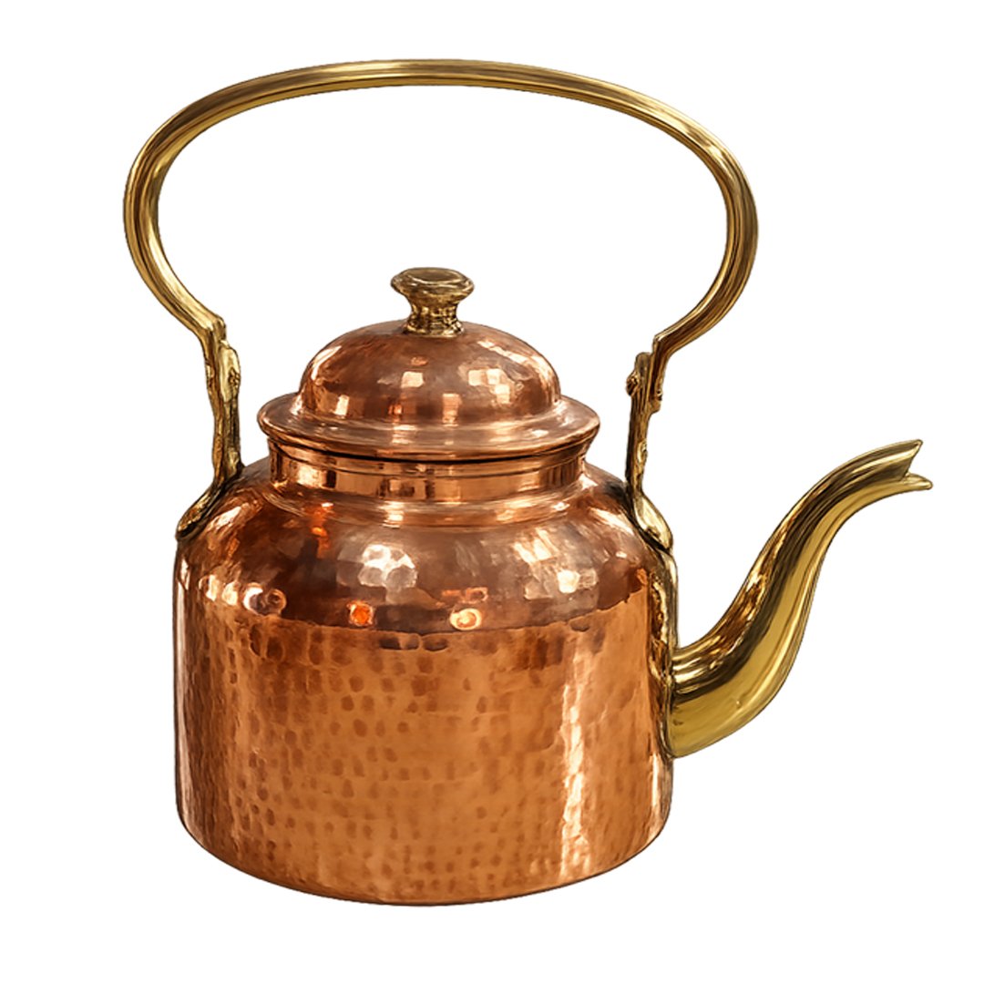 Copper Tea Kettle Hammered with Tin Linning