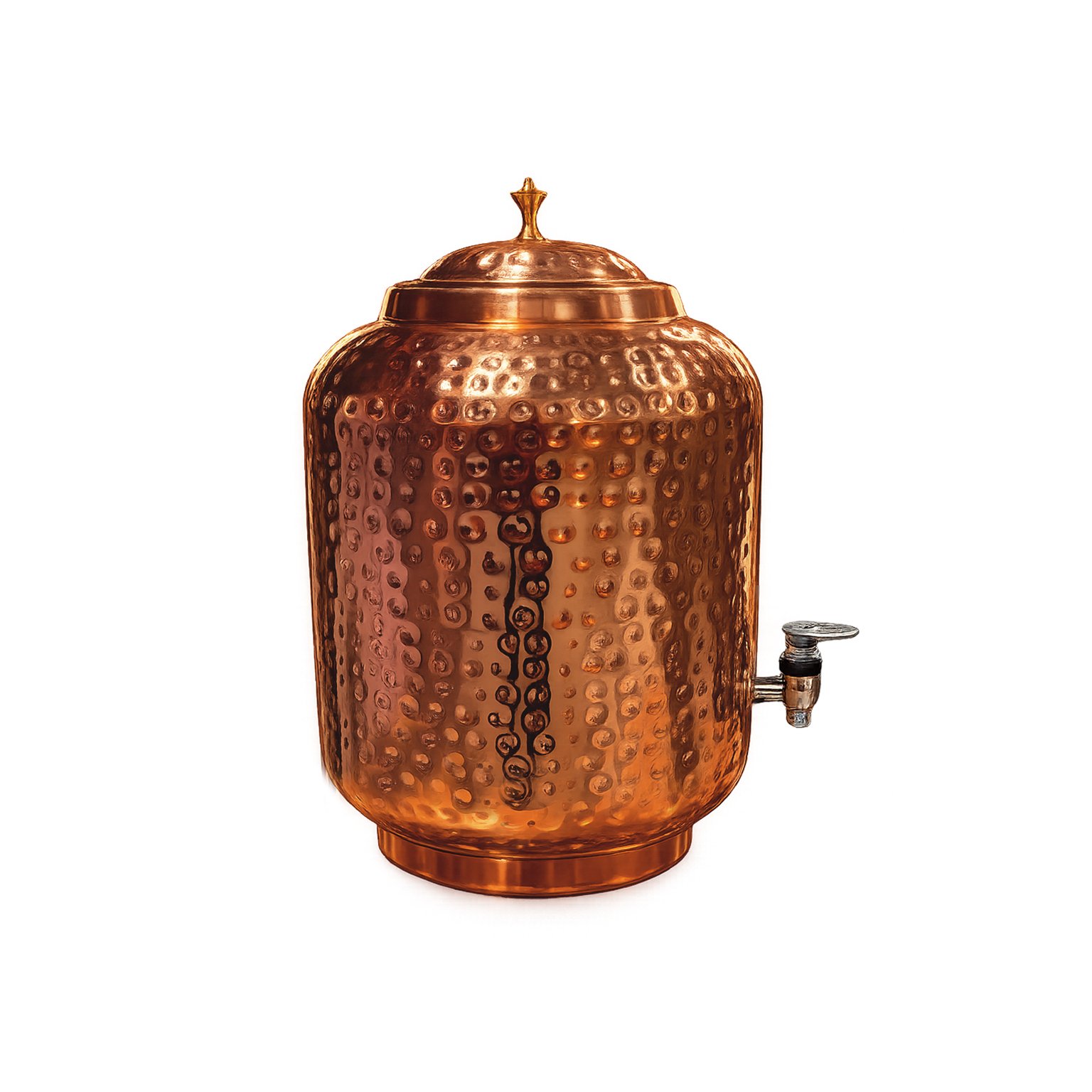Copper Matka Hammered With Stand - Image 2