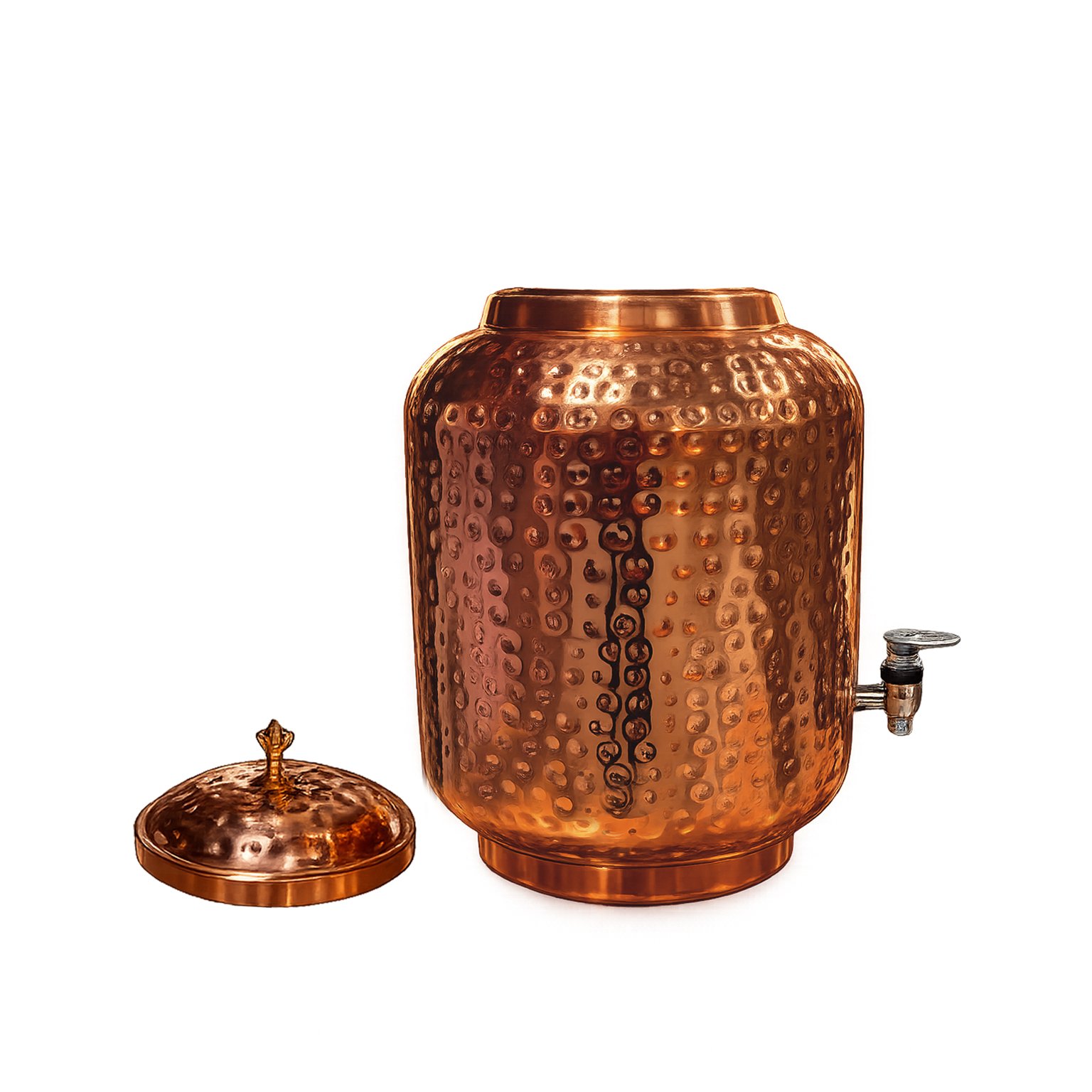 Copper Matka Hammered With Stand - Image 3