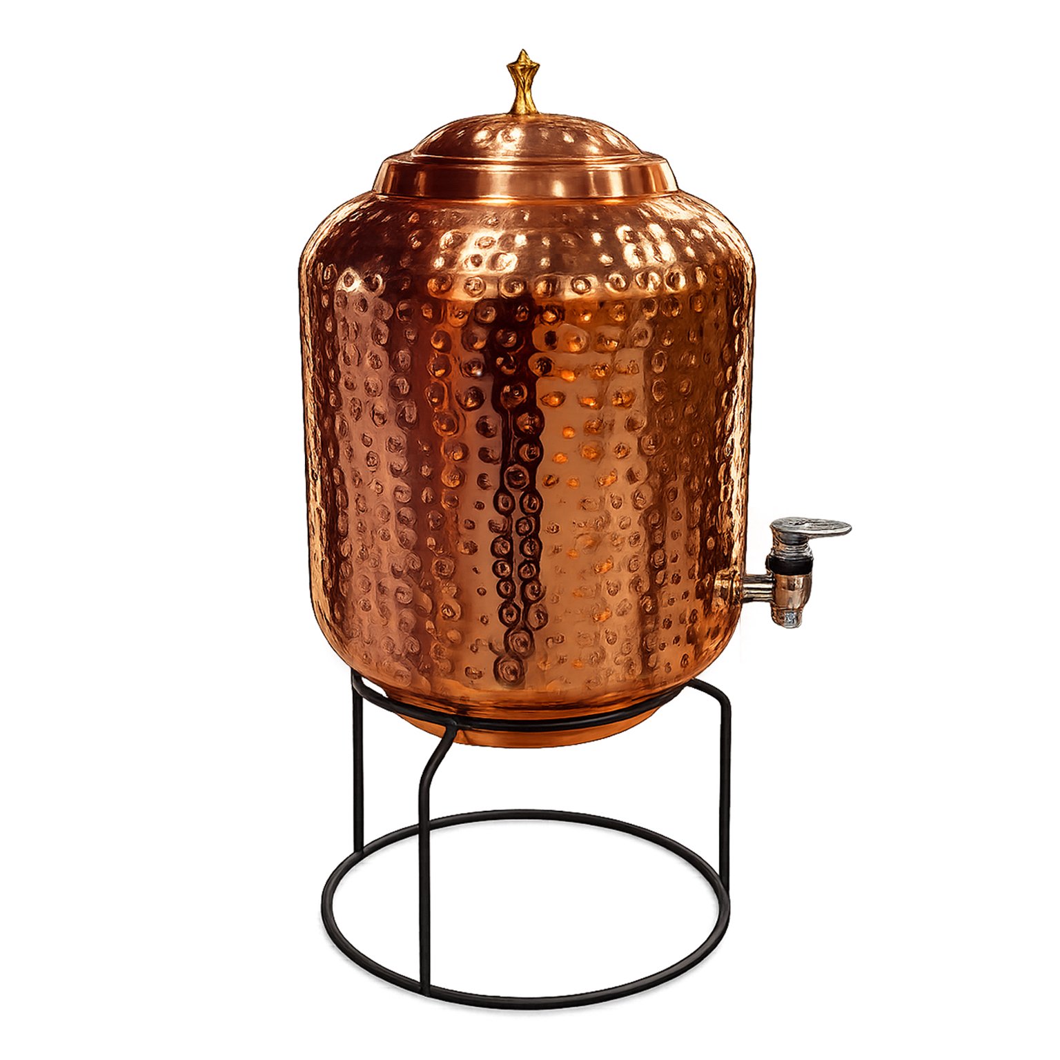 Copper Matka Hammered With Stand