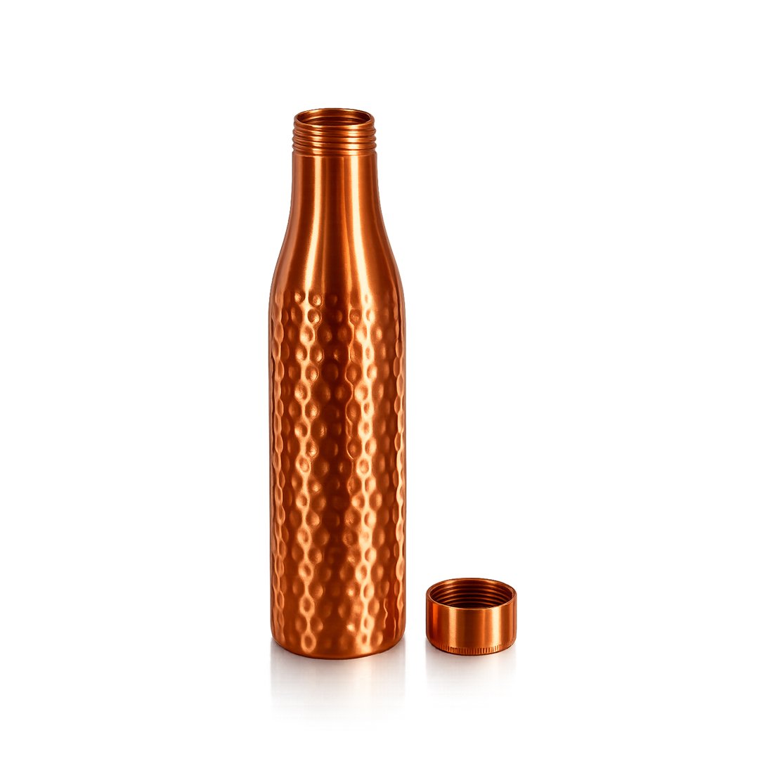 Copper Bottle 950ml Trendy Hammered - Image 2