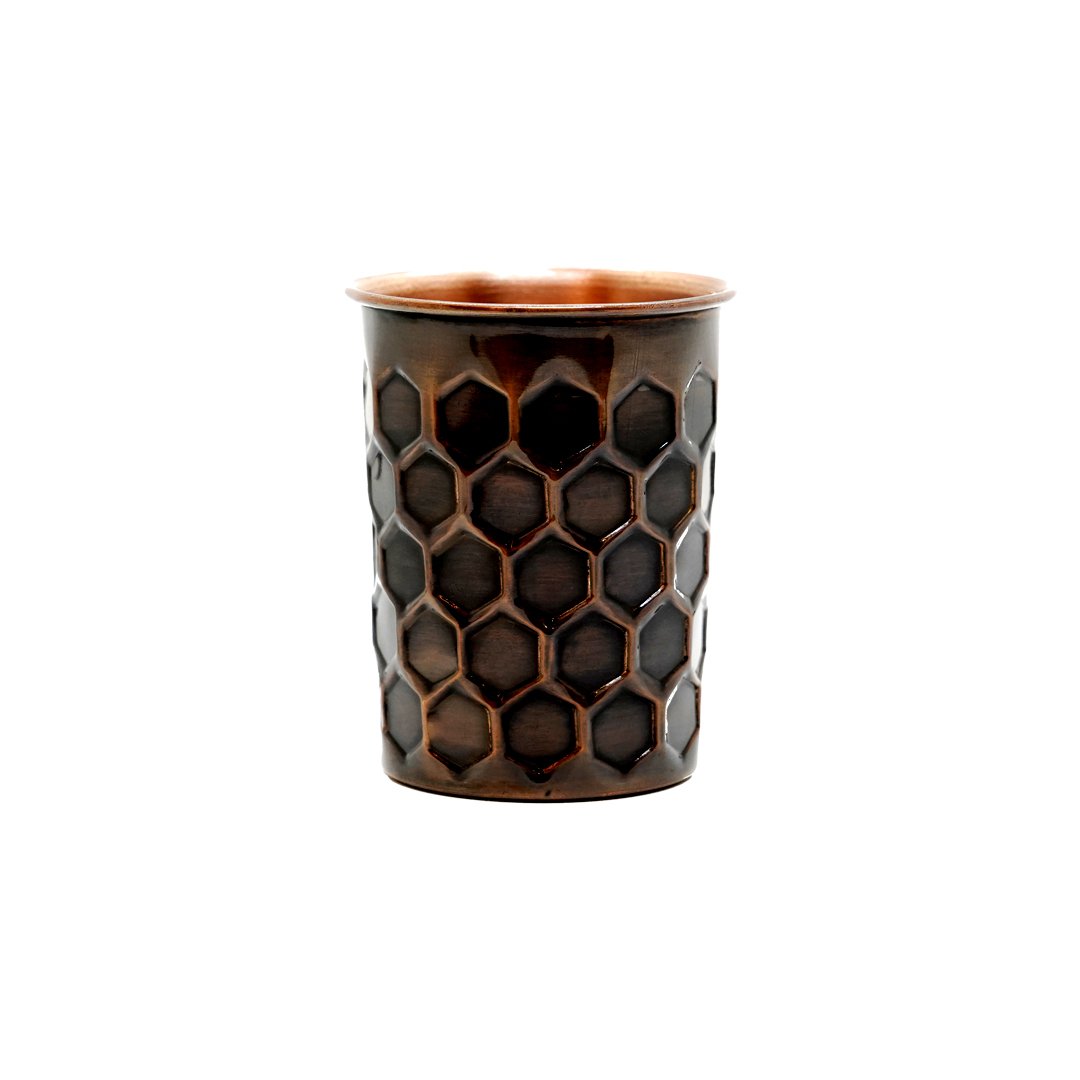 Copper Diamond Glass - Antique