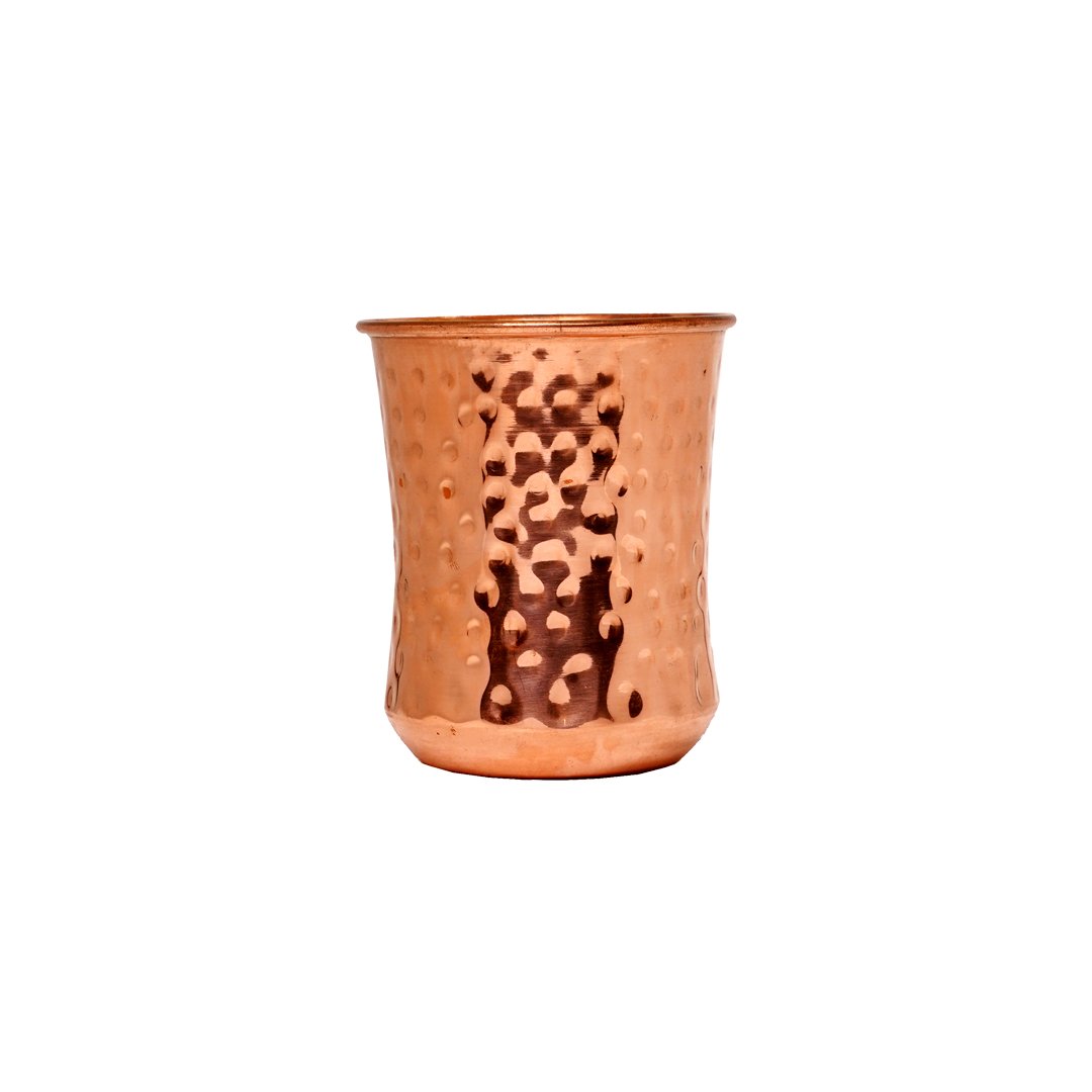 Copper Glass Damaru Hammered