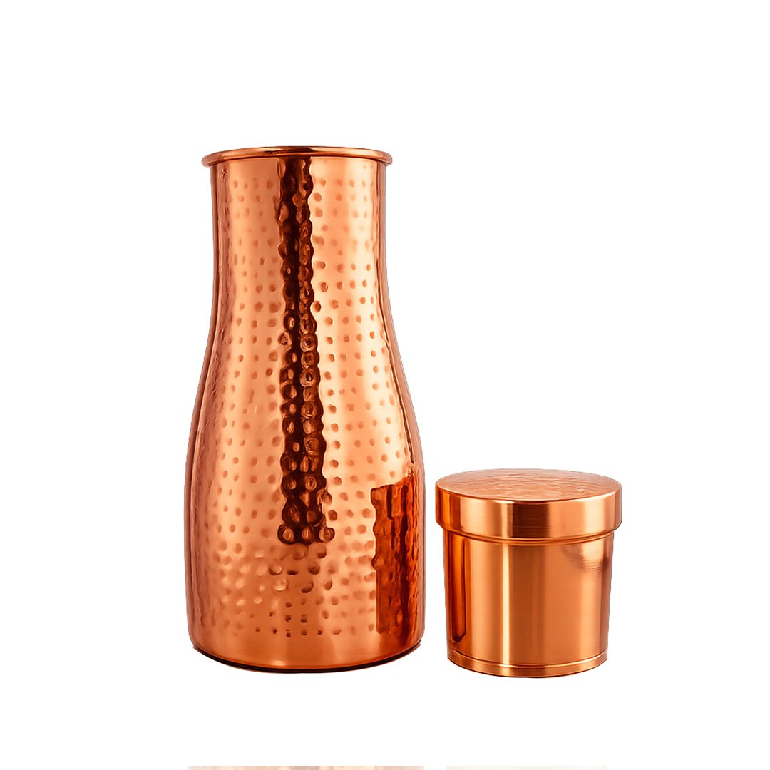 Copper Carafe 800ml Hammered - Image 2
